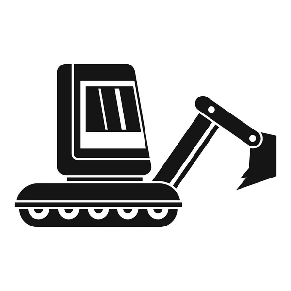 Mini excavator icon simple — Stock Vector