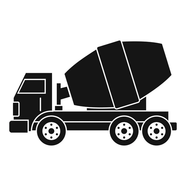 Camión concreto mezclador icono simple — Vector de stock