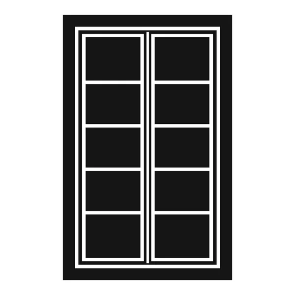 Houten latticed vensterpictogram die eenvoudige — Stockvector