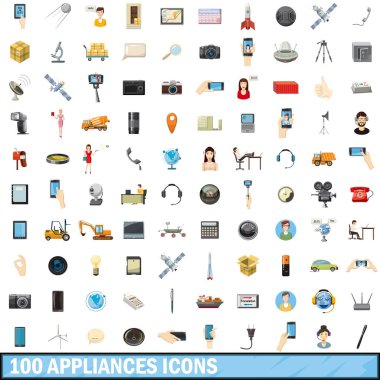 100 aletleri simgeler ayarla, tarzı çizgi film