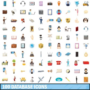 100 veritabanı simgeler ayarla, tarzı çizgi film