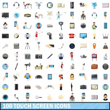 100 ekran Icons set dokunmatik, tarzı çizgi film
