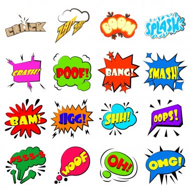 Komik kabarcıklar set Icons set, karikatür tarzı