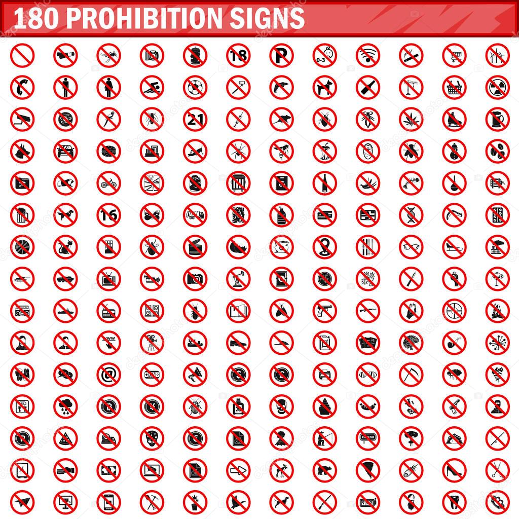 180 prohibition signs set vector