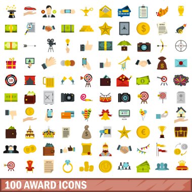 100 Ödülü simgeler kümesi, stil düz