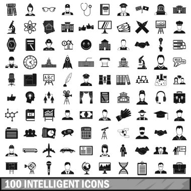 100 akıllı Icons set, basit tarzı