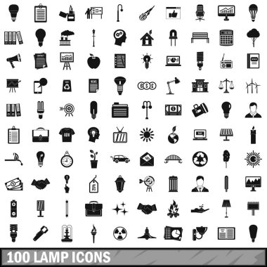 100 lamba Icons set, basit tarzı