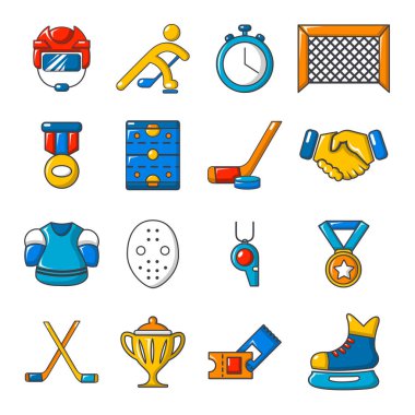Hokey Icons set, karikatür tarzı