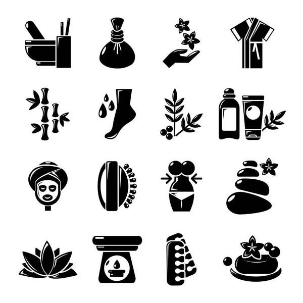 Set de iconos de salón de spa, estilo simple — Archivo Imágenes Vectoriales