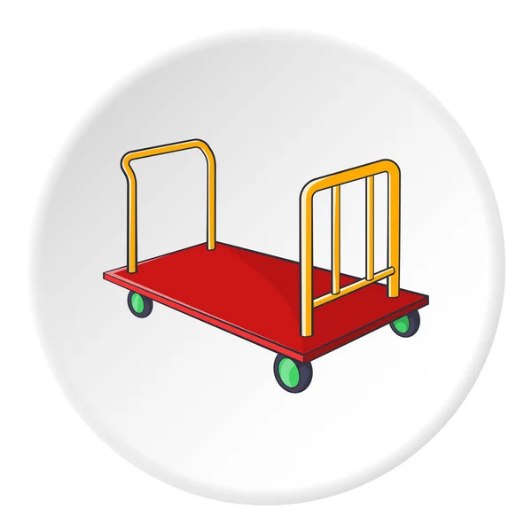 Ikona wózka bagażowego w stylu kreskówki — Wektor stockowy