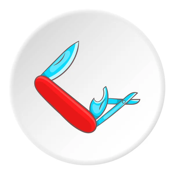 Kırmızı çok işlevli bıçak simgesi, karikatür tarzı — Stok Vektör