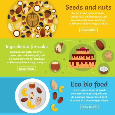 Fındık tohum Mama afiş yatay seti, düz stil