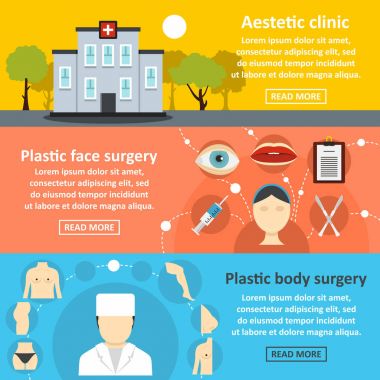 Plastik cerrahi afiş yatay ayarlama, düz stil