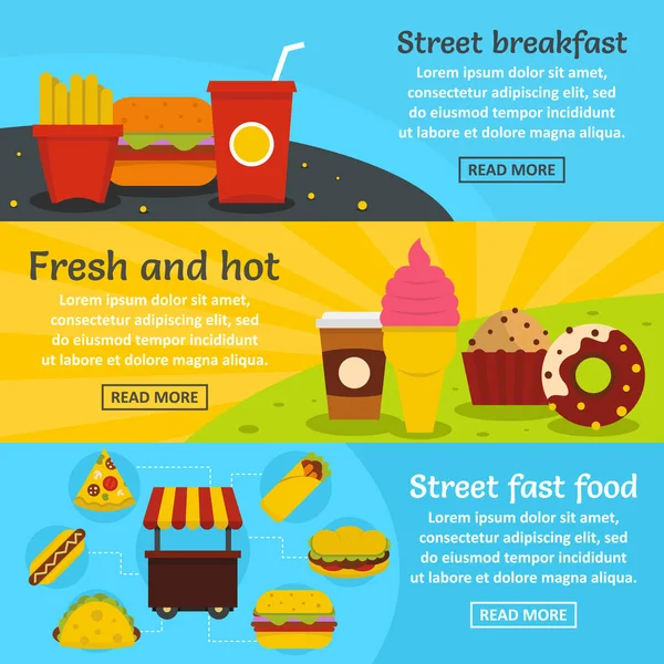 Sokak lokanta afiş yatay ayarlama, düz stil