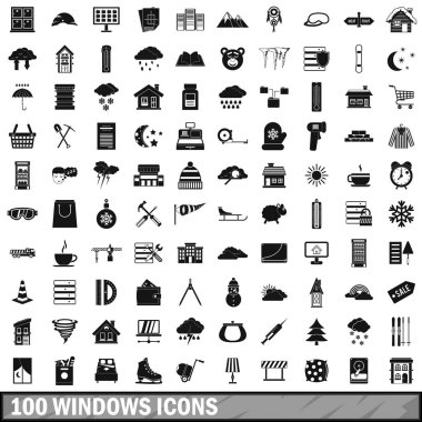 100 windows Icons set, basit tarzı