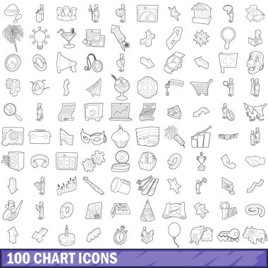 100 grafik simgeler kümesi, anahat stili