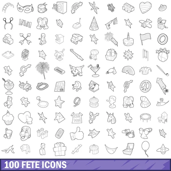 100 Icons set, anahat stili fete