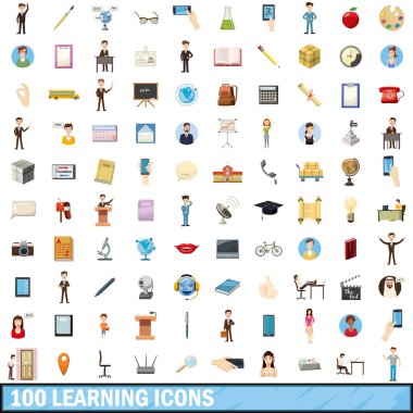 simgeler öğrenme 100 ayarla, tarzı çizgi film