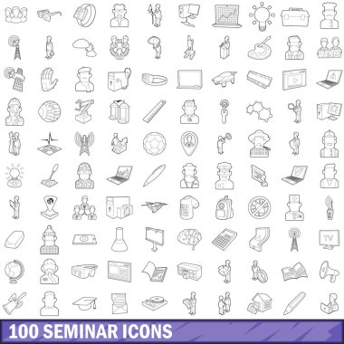 100 seminer Icons set, anahat stili