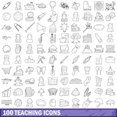 100 simgeleri öğretim seti, stil anahat