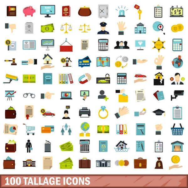 100 iconos de altura, estilo plano — Vector de stock