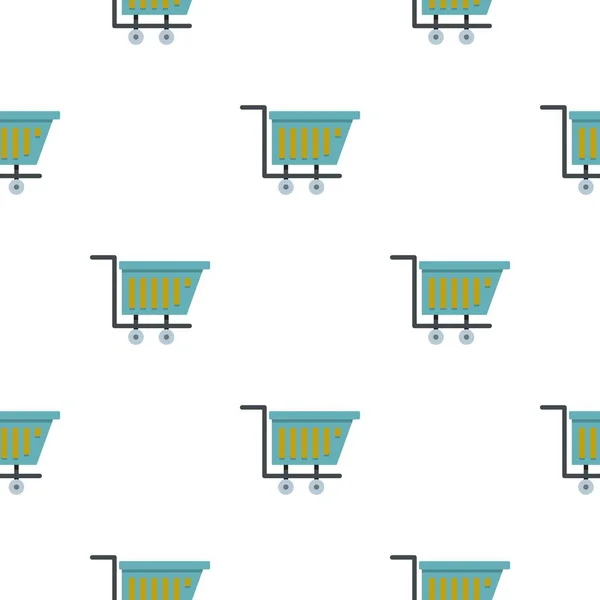 Mavi alışveriş arabası desen düz — Stok Vektör