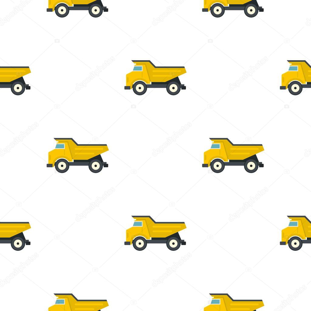 Yellow dump truck pattern flat