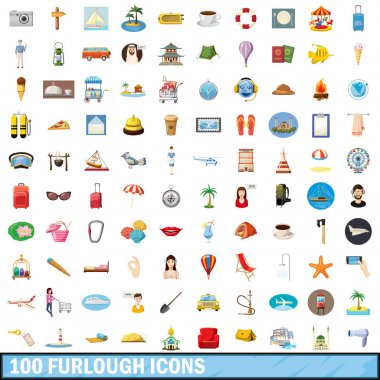 100 izin simgeler ayarla, tarzı çizgi film