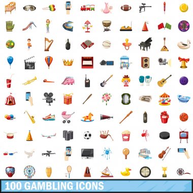 100 set, karikatür tarzı kumar