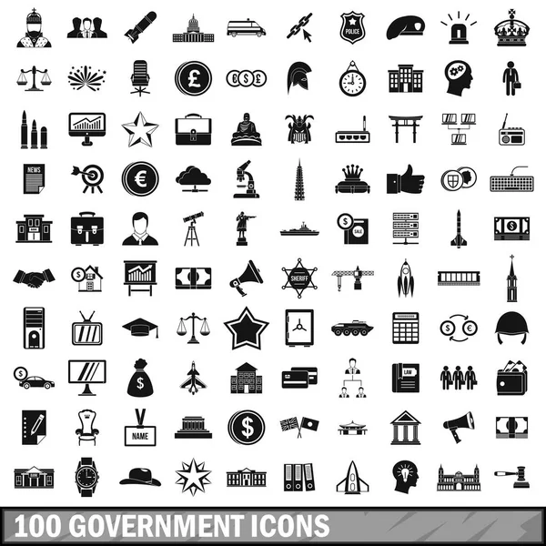 100 kormány ikonok beállítása, egyszerű stílus — Stock Vector
