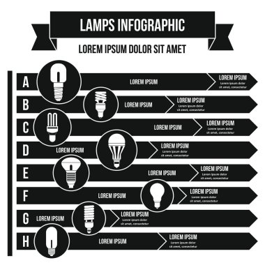 Lambalar Infographic kavramı, basit tarzı