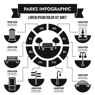 Parklar Infographic kavramı, basit tarzı