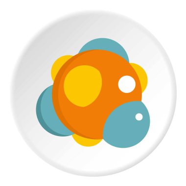 Kimyasal laboratuvar şeffaf şişe simgesini daire