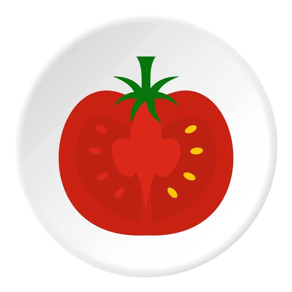 Metade vermelha do círculo ícone de tomate — Vetor de Stock