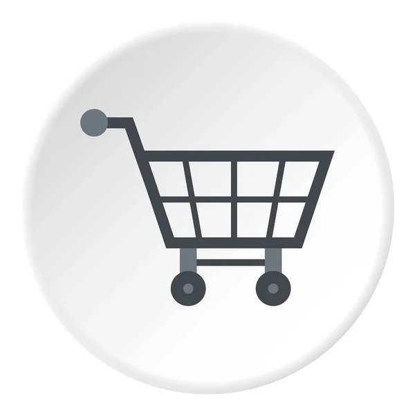 Cercle d'icône de chariot de supermarché vide — Image vectorielle