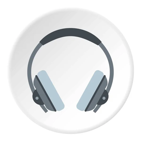 Círculo ícone fone de ouvido — Vetor de Stock