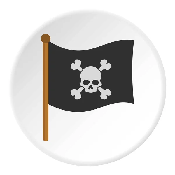 Círculo de ícone de bandeira pirata — Vetor de Stock