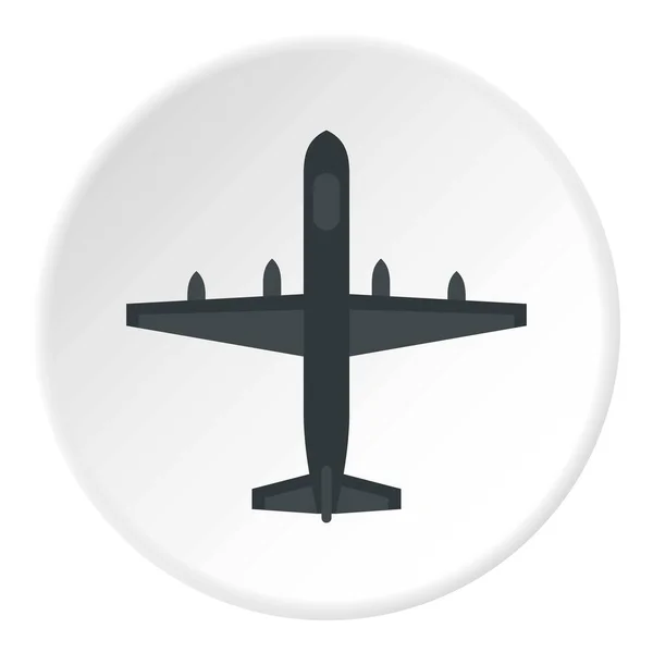 Grand avion avec cercle d'icône de missiles — Image vectorielle