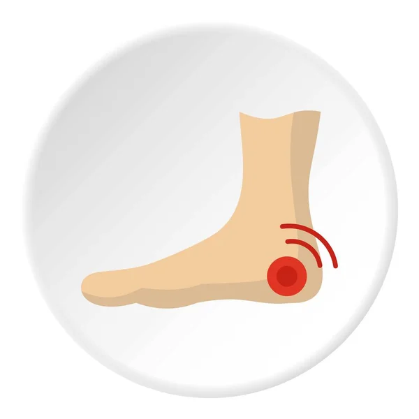 Círculo ícone do calcanhar pé — Vetor de Stock