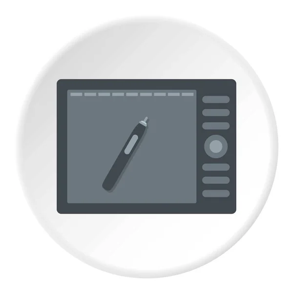 Grafický tablet ikona kruh — Stockový vektor