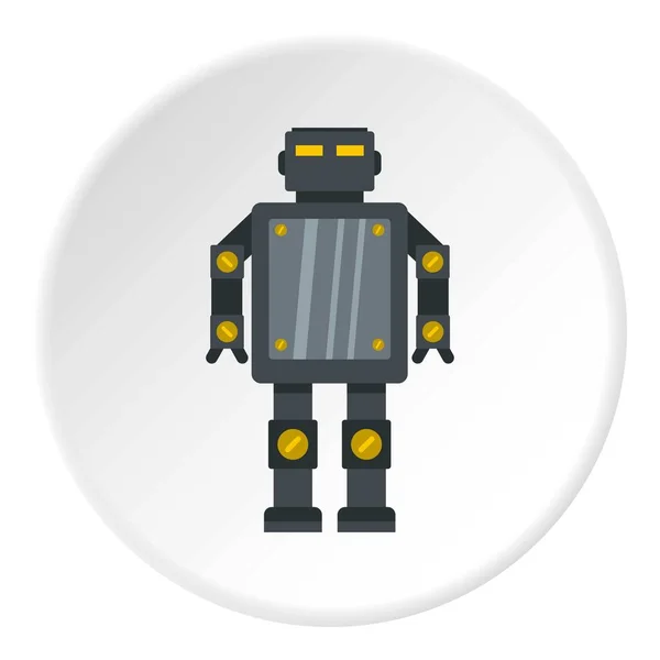 Steel robot icon circle — Stock Vector