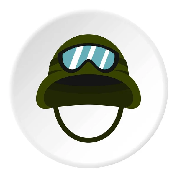 Military metal helmet icon circle — Stock Vector