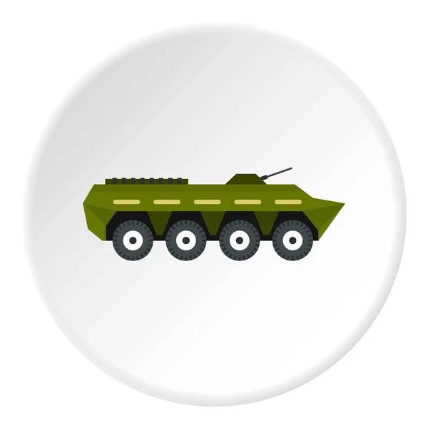 Κύκλο εικονίδιο θωρακισμένων στρατευμάτων μεταφορέα — Διανυσματικό Αρχείο