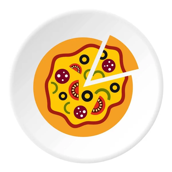 Pizza icono círculo — Vector de stock