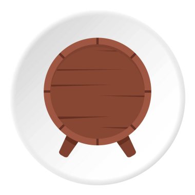 Bacaklar simgesini daire ahşap varil