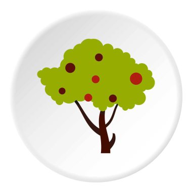Uzun ağaç meyve simgesini daire