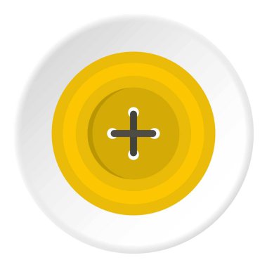 Dikiş düğme simgesi daire yuvarlak sarı