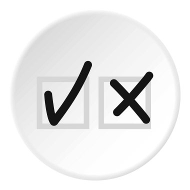 Onay işareti kabul ve ret simgesini daire