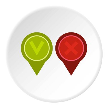 Kene olumlu ve olumsuz simgesini daire