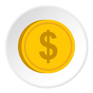 Dolar işareti simgesi daire ile altın sikke